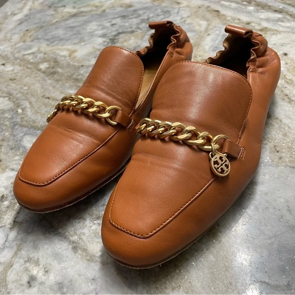 Tory Burch Mini Benton Charm Loafer Calf Leather in Amber 8